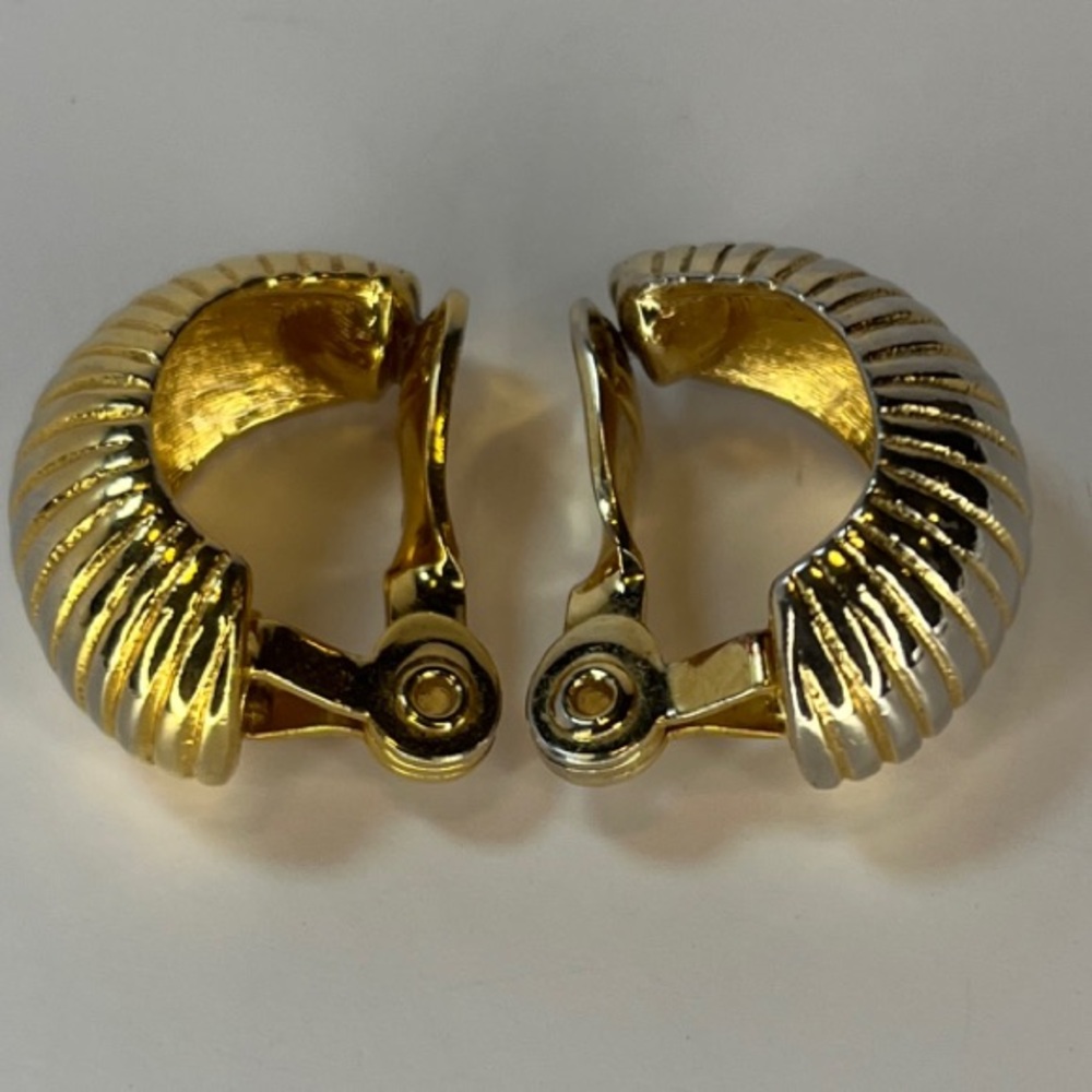 Vintage Monet Gold Textured Clip-On Earrings